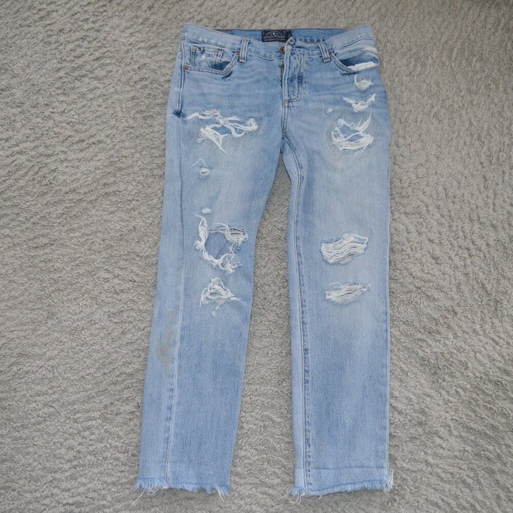Lucky Brand Women's Jeans Sienna Slim Boyfriend Distressed size 2/26 Button Fly